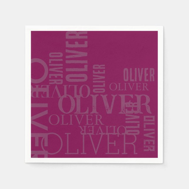 Distressed Typography Wine Napkins (Front)