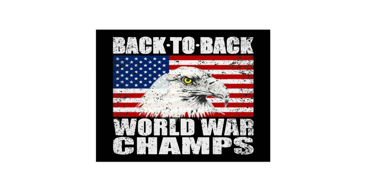 Distressed U S Flag Eagle World War Champs Postcard Zazzle Com