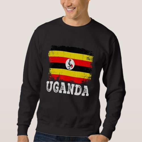 Distressed Uganda Flag Men Women Kid Patriotic Sweatshirt
