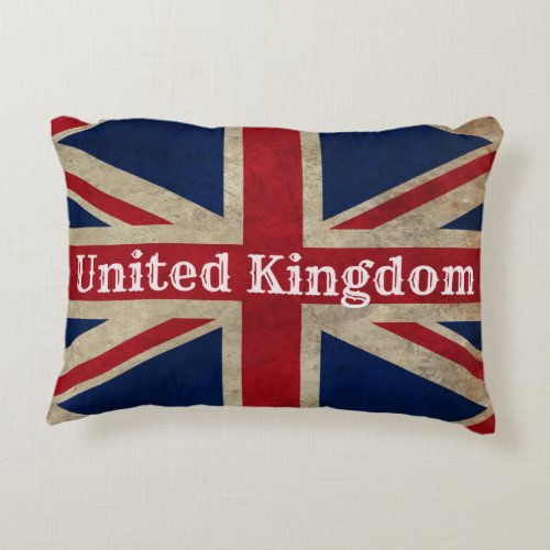 Distressed UK Flag Decorative Pillow
