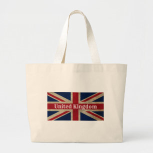Distressed UK Flag Large Tote Bag