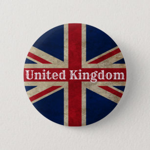 Distressed UK Flag Pinback Button