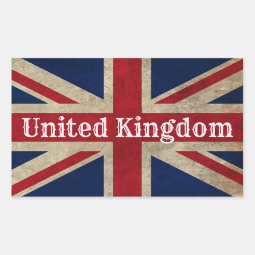 Distressed UK Flag Rectangular Sticker