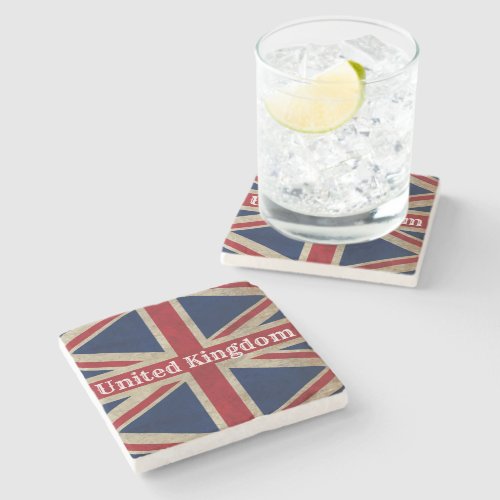 Distressed UK Flag Stone Coaster