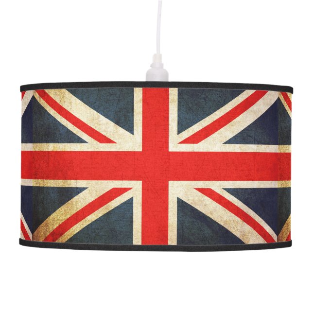 Distressed UK Flag Union Jack Pendant Lamp (Front)