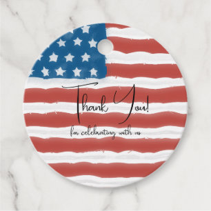 Distressed USA Flag 4th of July Favor Tags