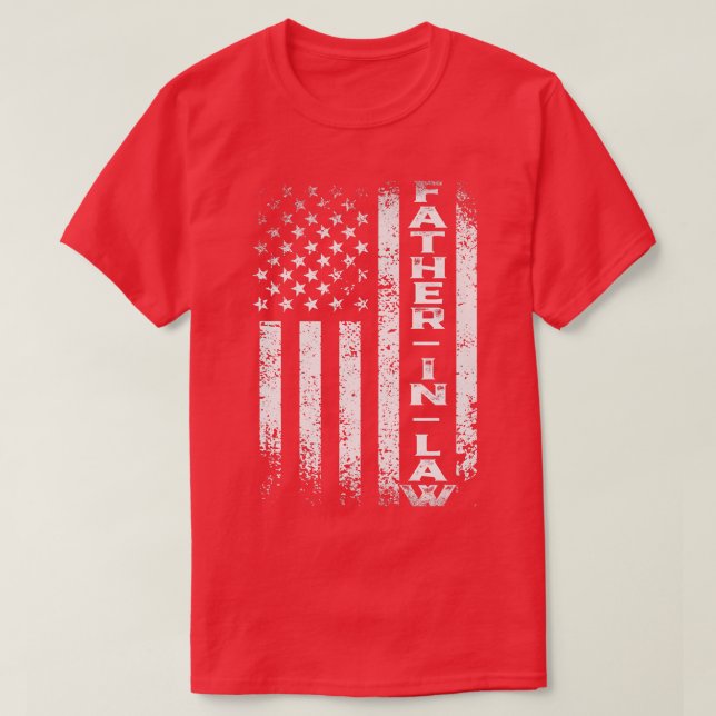 Distressed USA Flag FatherInLaw 4th of July Father T-Shirt (Design Front)