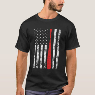 Distressed Usa Flag Themed Baseball Fans Batting T-Shirt