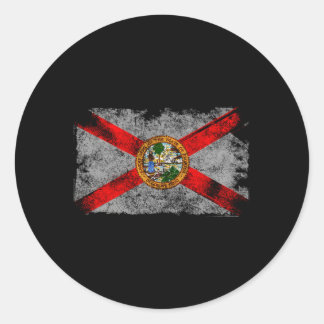Distressed Usa Patriotic Fl State Florida Flag Classic Round Sticker