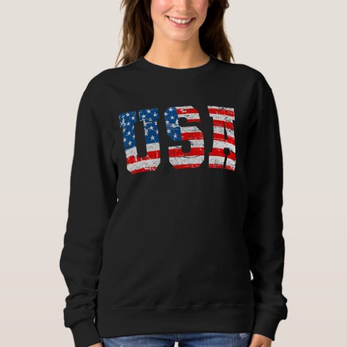 Distressed Usa Patriotic Us American Flag Pride 4t Sweatshirt