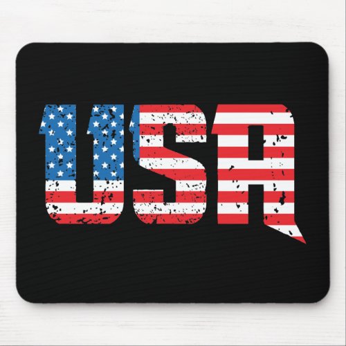 Distressed USA with American flag background Mouse Pad