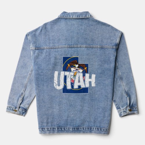Distressed Utah  Denim Jacket