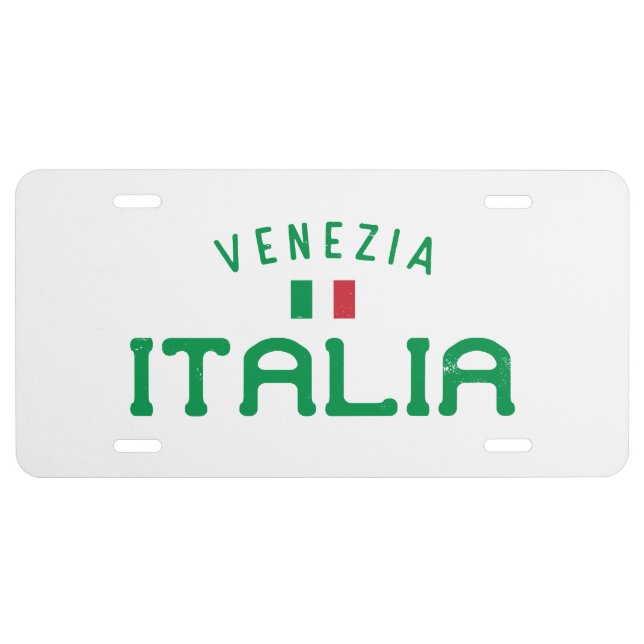 Distressed Venezia Italia (Venice Italy) License Plate (Front)