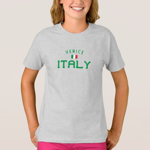 Distressed Venice Italy Girls T_Shirt