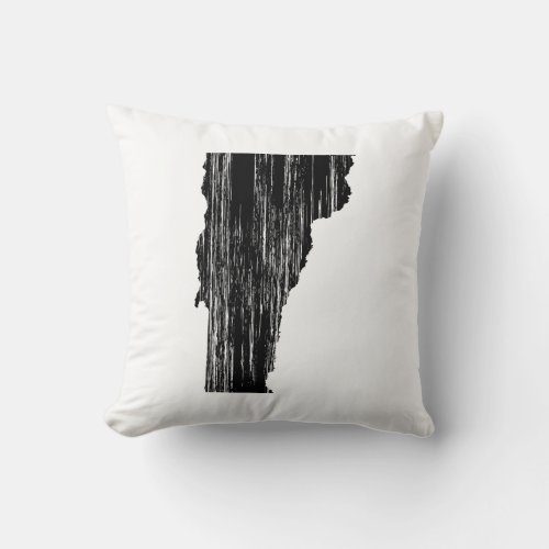 Distressed Vermont State Outline Throw Pillow