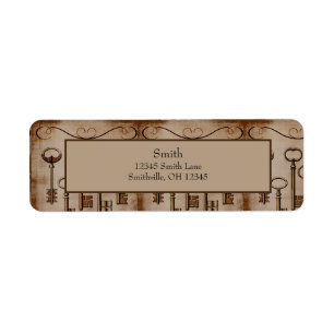 Distressed Victorian Vintage Antique Skeleton Keys Label