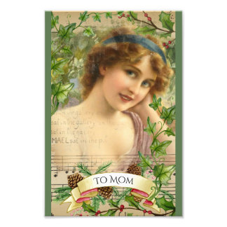 Distressed Victorian Woman in the Garden Photo Print