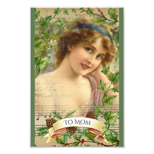 Distressed Victorian Woman in the Garden Photo Print