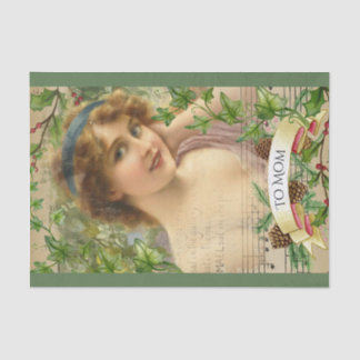 Distressed Victorian Woman in the Garden Tissue Paper