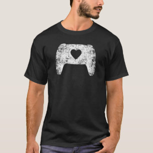 Distressed Video Game Controller Heart Gamer Valen T-Shirt
