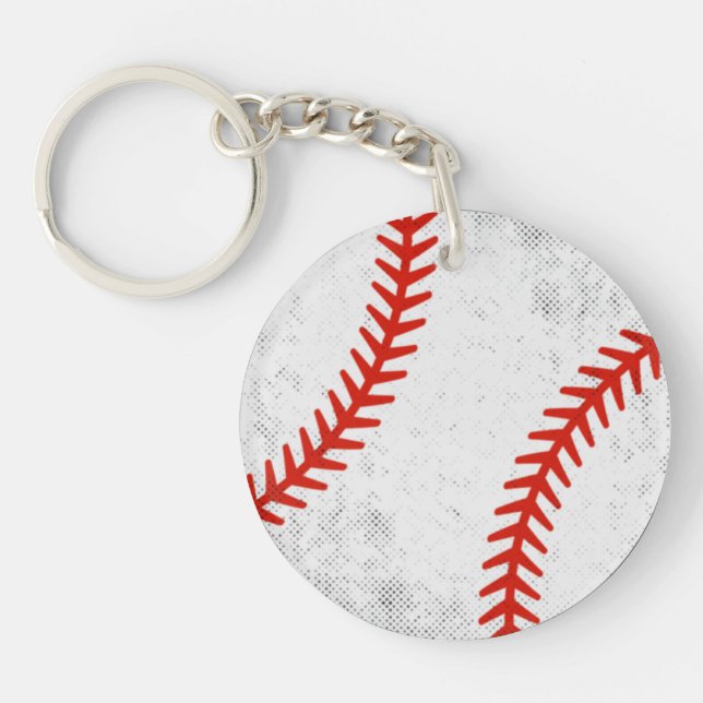 Distressed Vintage Baseball Retro Athletic Style Keychain (Front)