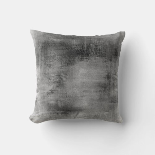 Distressed Vintage Black Gray Grungy Pastel Throw Pillow