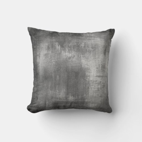 Distressed Vintage Black Gray Grungy Pastel Throw Pillow