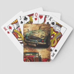 Distressed Vintage Cars Collector's Poker Cards