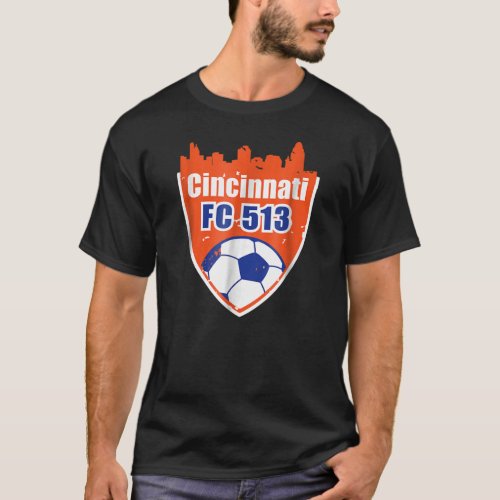 Distressed Vintage Cincinnati Soccer FC 513 Sincy  T_Shirt