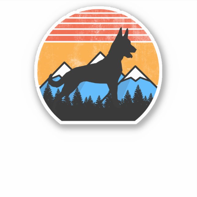 Distressed Vintage Dutch Shepherd Mali Dutchie Dog Sticker (Front)