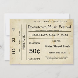 Distressed Vintage Entertainment Ticket Invitation
