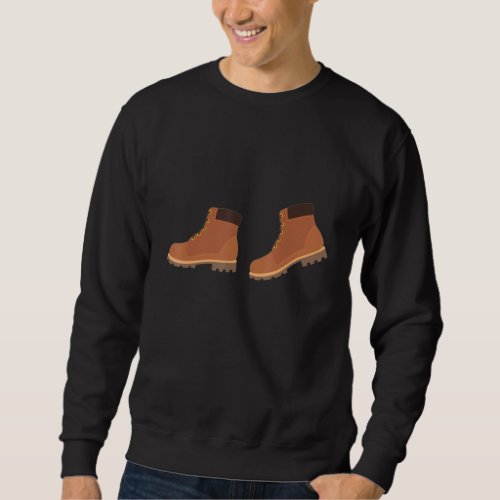 Distressed Vintage Hiking Boot For Camping Sweatshirt