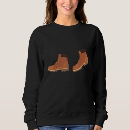 Distressed Vintage Hiking Boot For Camping Sweatshirt
