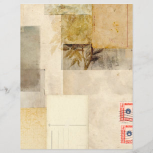 Distressed Vintage Leaves Journal Scrapbook Paper