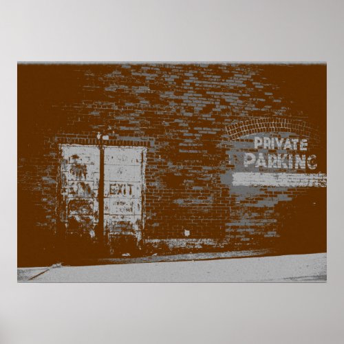 Distressed Vintage Look Photo of Brick Town Wall Poster