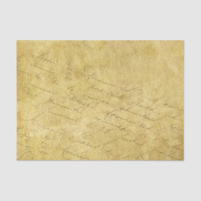 Distressed Vintage Parchment with Writing Tissue Paper (Front)