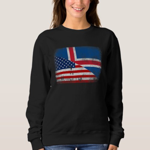 Distressed Vintage Patriotic American Flag  Icela Sweatshirt