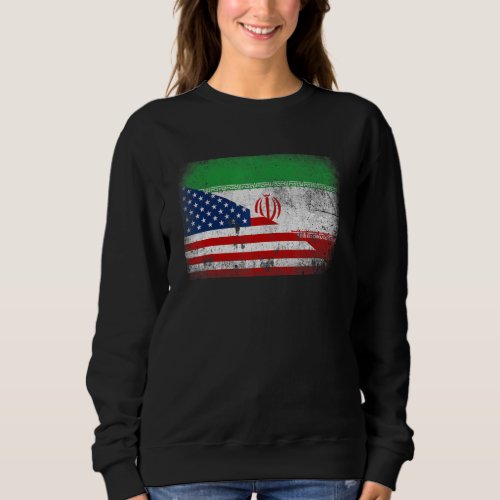 Distressed Vintage Patriotic American Flag  Iran  Sweatshirt