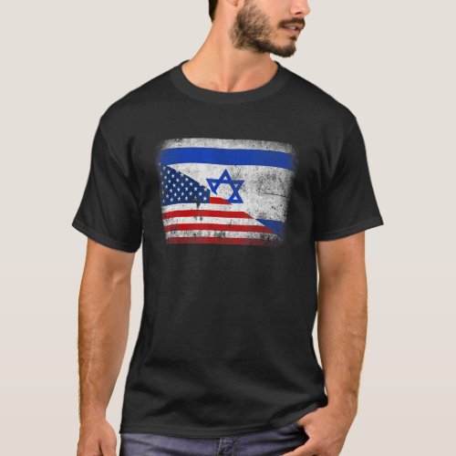 Distressed Vintage Patriotic American Flag  Israe T_Shirt