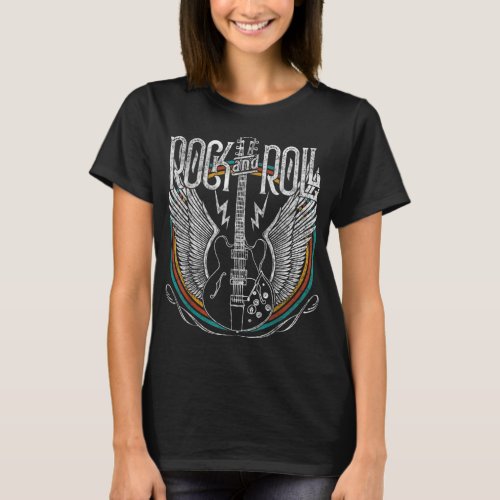 Distressed Vintage Retro 80s Rock  Roll Music Gui T_Shirt