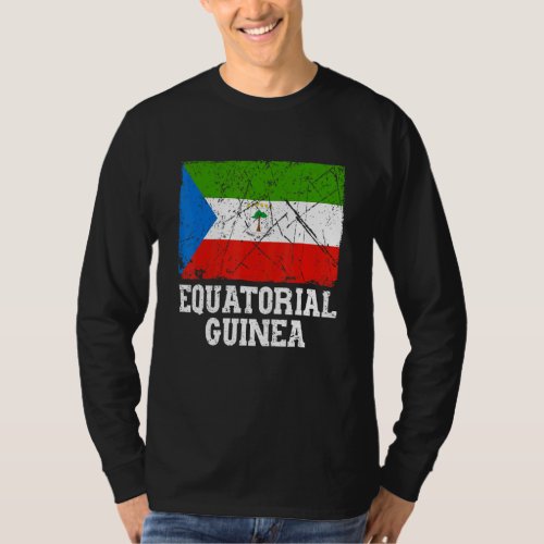 Distressed Vintage Retro Equatorial Guinea Flag Pa T_Shirt