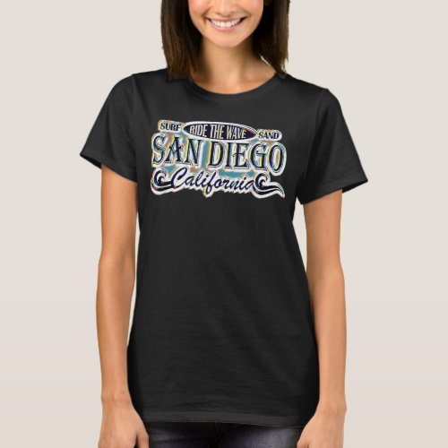 Distressed Vintage Retro Look San Diego Surfing 79 T_Shirt