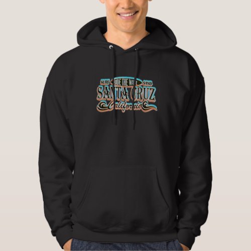 Distressed Vintage Retro Look Santa Cruz Surfing 2 Hoodie