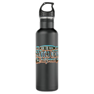Distressed Vintage Retro Look Santa Cruz Surfing 2 Stainless Steel Water Bottle