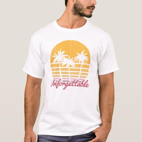 Distressed Vintage Retro Sunset Exotic Beach with  T_Shirt