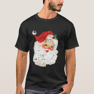 Distressed Vintage Santa Claus Face Old Fashioned T-Shirt