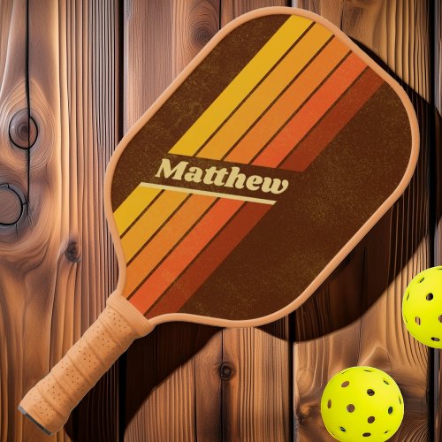 Distressed Vintage Style Stripes with Name Pickleball Paddle