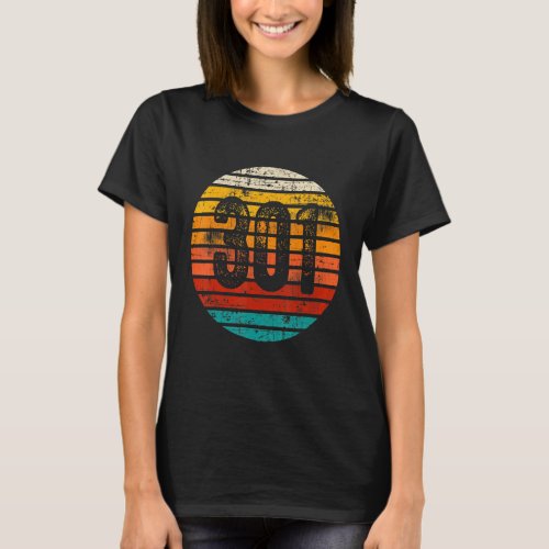 Distressed Vintage Sunset 301 Area Code T_Shirt