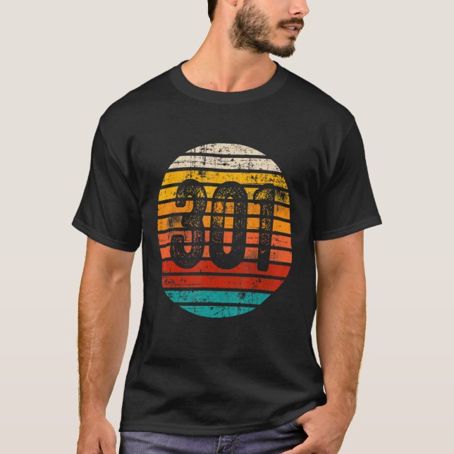 Distressed Vintage Sunset 301 Area Code T-Shirt (Front)