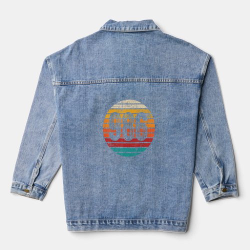 Distressed Vintage Sunset 986 Area Code  Denim Jacket